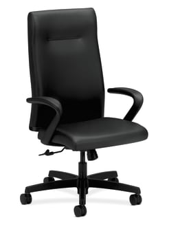 HON Ignition Executive HighBack Chair | CenterTilt | Fixed Arms | Black Leather