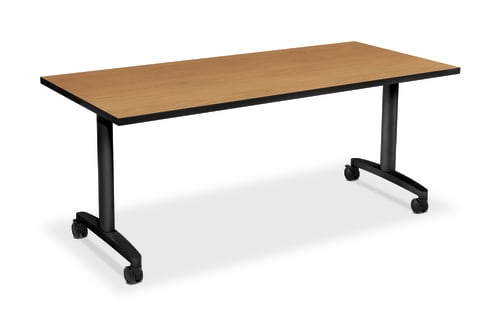 HON Huddle Table | Flip Base | Harvest Laminate | 72W