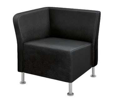 HON Flock Modular Chair | Right End | Black Leather Fabric