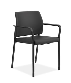 HON Accommodate Guest Chair | Fixed Arms | Black Fabric | Textured Black Frame