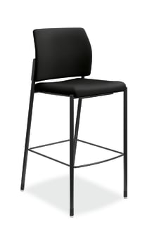 HON Accommodate Cafe Stool | Black Fabric | Textured Black Frame | Armless