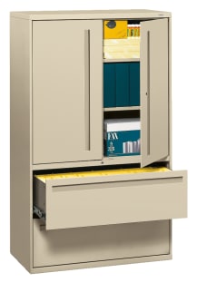 HON Brigade 700 Series Lateral File | 2 Drawers  3 Shelves | Integral Pull | 42W | Putty Finish
