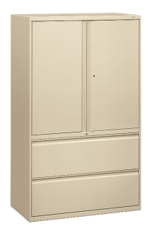 HON Brigade 800 Series Lateral File | 2 Drawers  3 Shelves | Radius Pull | 42W | Putty Finish