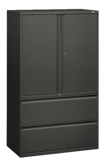 HON Brigade 800 Series Lateral File | 2 Drawers  3 Shelves | Radius Pull | 42W | Charcoal Finish