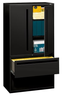 HON Brigade 700 Series Lateral File | 2 Drawers  3 Shelves | Integral Pull | 36W | Black Finish