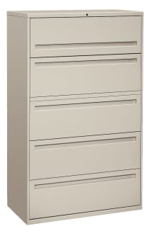 HON Brigade 700 Series Lateral File | 5 Drawers | Integral Pull | 42W | Light Gray Finish