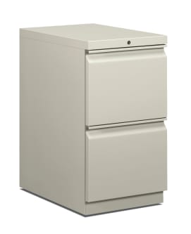 HON Brigade Mobile Pedestal | 2 File Drawers | Radius Pull | 15W | Light Gray Finish