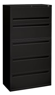 HON Brigade 700 Series Lateral File | 5 Drawers | Integral Pull | 36W | Black Finish