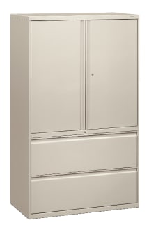 HON Brigade 800 Series Lateral File | 2 Drawers  3 Shelves | Radius Pull | 42W | Light Gray Finish