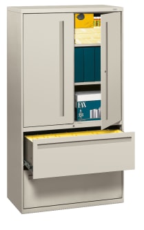 HON Brigade 700 Series Lateral File | 2 Drawers  3 Shelves | Integral Pull | 36W | Light Gray Finish