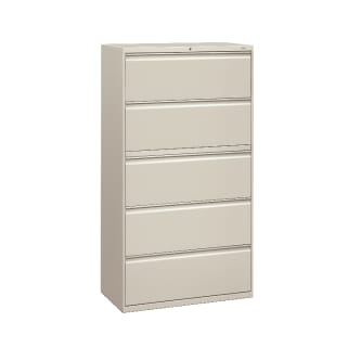 HON Brigade 800 Series Lateral File | 5 Drawers | Radius Pull | 36W | Light Gray Finish