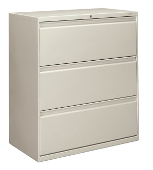 HON Brigade 800 Series Lateral File | 3 Drawers | Radius Pull | 36W | Light Gray Finish