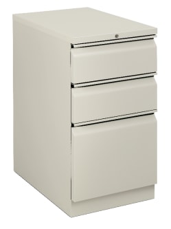 HON Flagship Mobile Pedestal | 2 Box  1 File Drawer | Radius Pull | 15W | Light Gray Finish