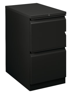 HON Flagship Mobile Pedestal | 2 File Drawers | Radius Pull | 15W | Black Finish
