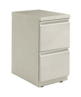 HON Flagship Freestanding Support Pedestal | 2 File Drawers | Radius Pull | 15W | Light Gray Finish