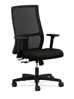 HON Ignition MidBack Mesh Task Chair | CenterTilt | Adjustable Arms | Black Fabric