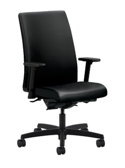 HON Ignition MidBack Mesh Task Chair | SynchroTilt Back Angle | Adjustable Arms | Black Leather