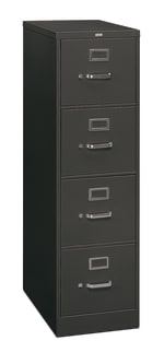 HON 310 Series Vertical File | 4 Drawers | Letter Width | 15W x 2612D | Charcoal Finish