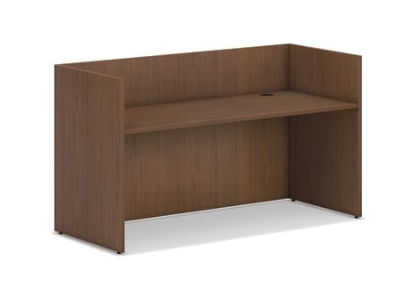 HON Mod Reception Desk Shell Sepia Walnut