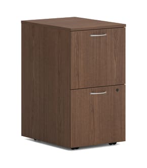 HON Mod Mobile Pedestal | 2 File Drawers | 15W | Sepia Walnut Finish