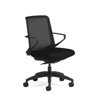 HON Cliq Office Chair | Black Mesh Back | SynchroTilt | Black Seat Fabric | Black Frame