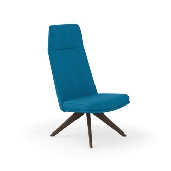 HON Mav HighBack Lounge Chair | Armless | Peacock Fabric | Florence Walnut Finish