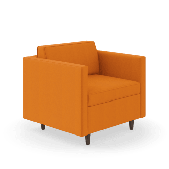 HON West Hill Single Seat Lounge | Standard Cushion | Apricot Fabric | Florence Walnut Cone Feet