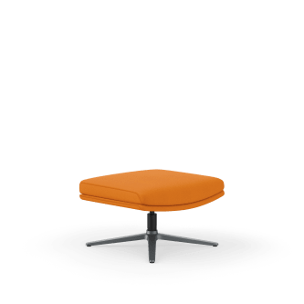 HON Mav Ottoman | Apricot Fabric | 4Star Textured Charcoal Legs