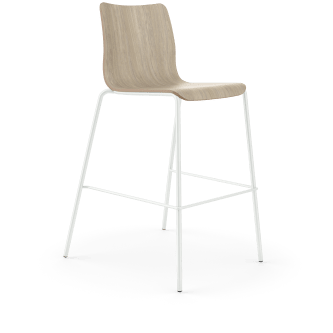 HON Ruck Stool | Kingswood Walnut Laminate Shell | Textured Designer White Frame