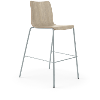 HON Ruck Stool | Kingswood Walnut Laminate Shell | Textured Titanium Frame