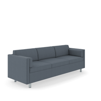 HON West Hill Three Seat Lounge | Standard Cushion | Smokestack Fabric | Titanium Finish