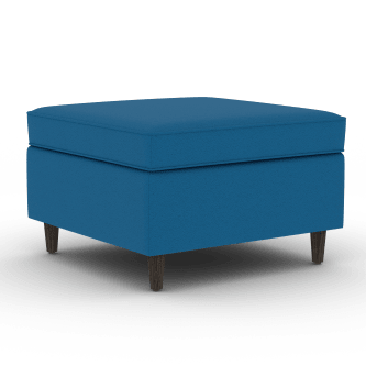 HON West Hill Ottoman | Peacock Fabric | Florence Walnut Cone Feet