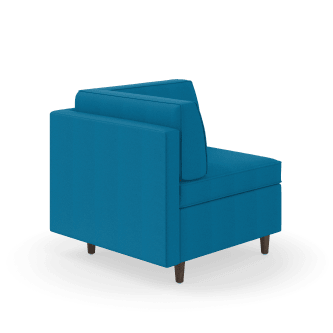 HON West Hill True Corner | Standard Cushions | Peacock Fabric | Florence Walnut Finish