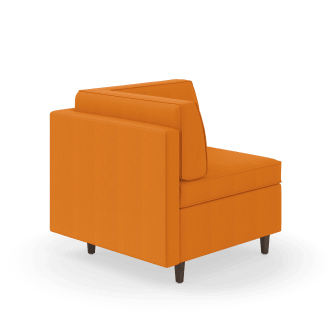 HON West Hill True Corner | Standard Cushions | Apricot Fabric | Florence Walnut Finish