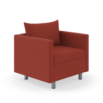 HON West Hill Single Seat Lounge | Pillow Cushions | Flame Fabric | Textured Charcoal Square Feet