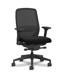 HON Nucleus Recharged Task Chair | Advanced SynchroTilt | Standard Cylinder | 2Way Adjustable Arms | Fog Mesh Back | Basalt Seat Fabric | Designer White Lumbar and Frame