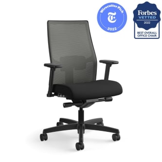 HON Ignition 20 MidBack Task Chair | Charcoal 4way stretch Mesh Back | Easy Assembly | Black Fabric | Black Frame