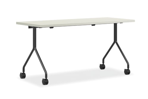 HON Between Nesting Table | Rectangle | 24D x 60W | Silver Mesh Laminate