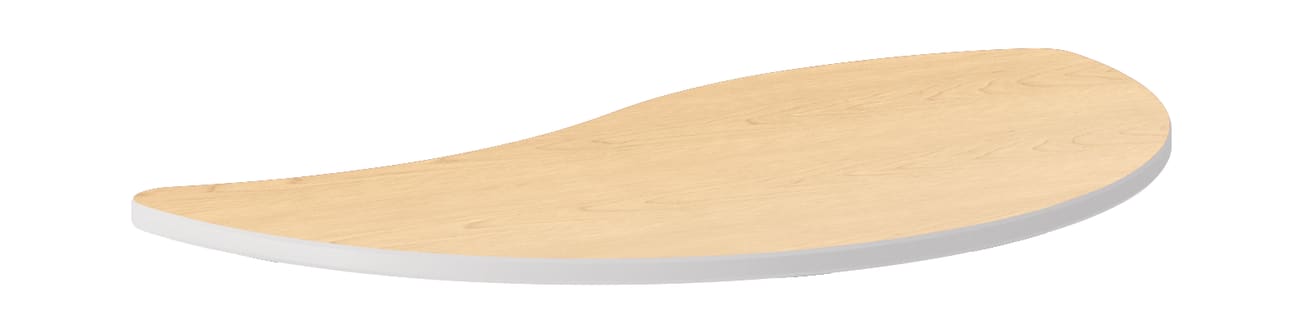 HON Build Table | Wisp Shape | 54W x 30D | Natural Maple Laminate | Platinum TMold