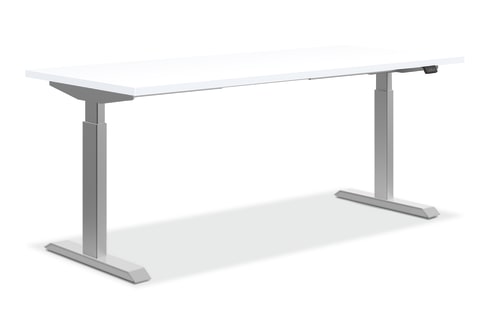 HON Coze Worksurface with Coordinate Height Adjustable Base Designer WhiteNickel