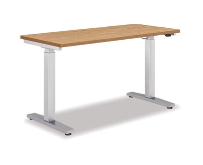 HON Coze Worksurface with Coordinate Height Adjustable Base Natural ReconSilver