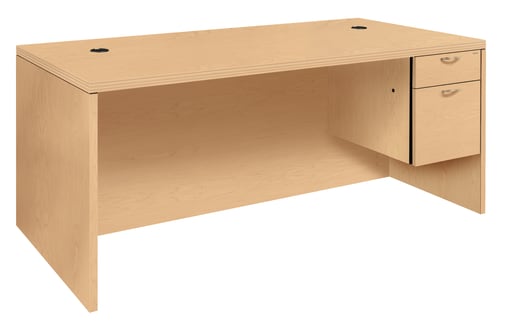 HON Valido 11500 Series Single Pedestal Desk Natural Maple