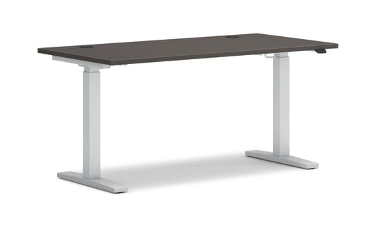 HON Mod HeightAdjustable Desk Slate TeakSilver