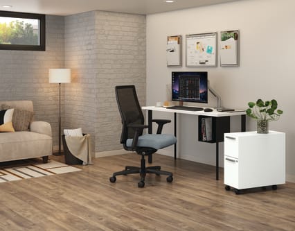 HON Fuse Mobile Slim Pedestal | 9 Bin with Tray  12 File without Tray | 23D | Designer White Finish