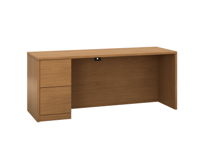 HON 10500 Series Left Pedestal Credenza | 2 File Drawers | 72W | Harvest Finish