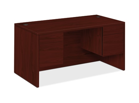 HON 10500 Series Double Pedestal Desk | 2 Box  2 File Drawer | 60W | Mahogany Finish
