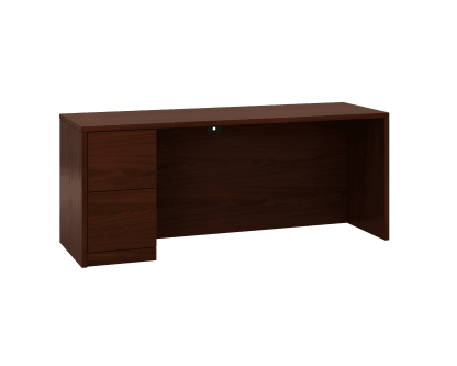 HON 10500 Series Left Pedestal Credenza | 2 File Drawers | 72W | Mahogany Finish