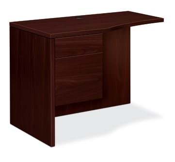 HON 10500 Series Curved Left Return | 1 Box  1 File Drawer | 42W | Mahogany Finish