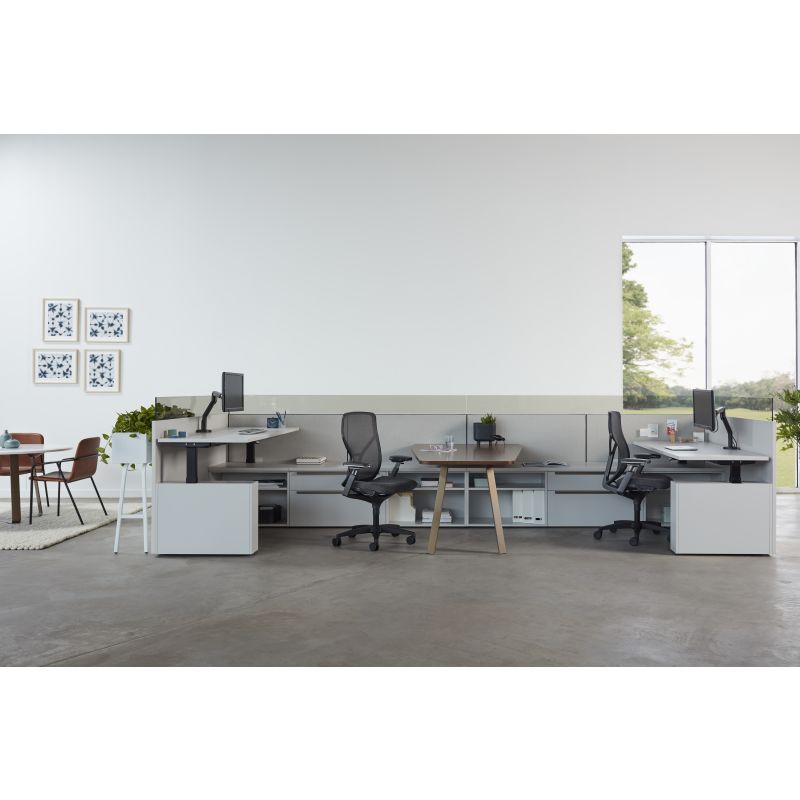 Allsteel, Systems, Stride is a furniture collection that seamlessly integrates worksurfaces, storage, space division, and a