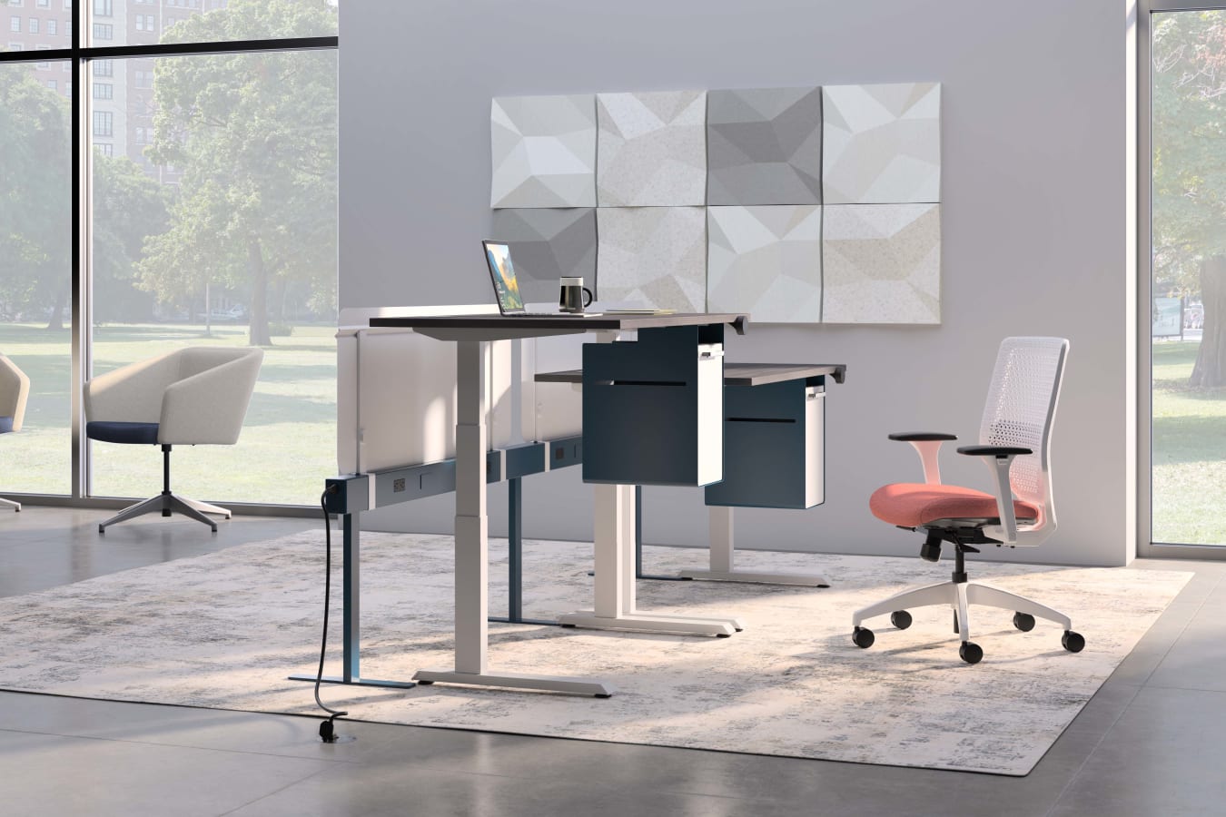 Contemporary work table - TEMPTATION HIGH DESK - Sedus - wooden